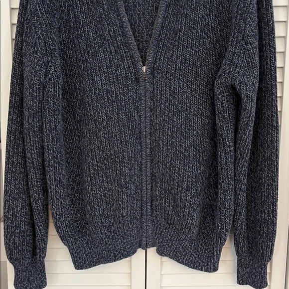 LL Bean Cardigan Zip Up Cotton Blue Size Medium - Picture 3 of 7